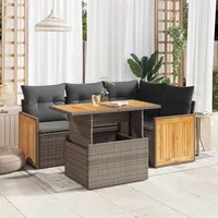 vidaXL Garten-Lounge-Set 5-tlg. grau
