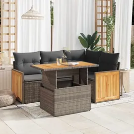 vidaXL Garten-Lounge-Set 5-tlg. grau