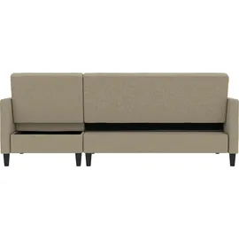 dorel home Ecksofa mit Bett-Funktion und Stauraum. beidseitig montierbar Rückenlehne 2-teilig 3-fach verstellbar, braun