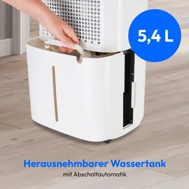 Medion DH20 Luftentfeuchter elektrisch (bis zu 100m3 (20m2), 20Liter/24h, 43db leise, elektrischer Raumentfeuchter, Normalbetrieb, Wäschemodus, ... - Weiß