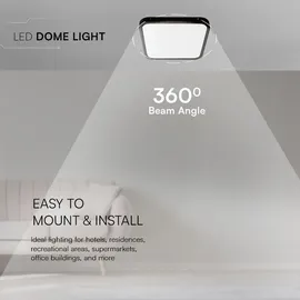 V-Tac Deckenleuchte LED 48 W 420 mm schwarz 5160 lm IP44