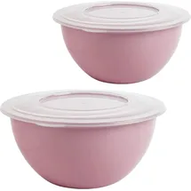 Centi Schüssel 5L mit Deckel 2er Set vielseitig pastellrosa Salat Rührschüssel, - Rosa