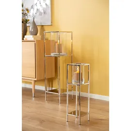 Fink Windlicht LEXA Edelstahl/Glas Silber