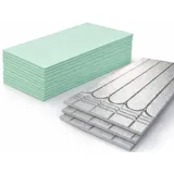 JVmoebel Fußbodenheizung XPS Systemplatten FBH 20/30 mm ohne Estrich mit 3 mm Dämmung, (Komplettset, Komplettset), Hohe Druckfestigkeit bis 500 kPa silberfarben 216 m2