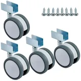 SO-TECH® Möbelrolle Hamm Ø 63 mm, Höhe 74,5 mm, U-Profil für 19 mm Wandstärke, belastbar bis 35 kg je Rolle, weiß/grau, 4 Stück grau