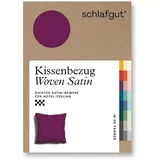 schlafgut Woven Satin Kissenbezug 80x80 cm | purple-deep - lila