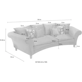 Home Affaire Big-Sofa HOME AFFAIRE "Tassilo geschwungene Formensprache, bequem, Mega Sofa, Breite 350cm", orange (koralle), B:350cm H:95cm T:110cm, 100% Polyester, Sofas, Big-Sofa