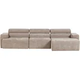 Woood Ecksofa Novi Melange 3-Sitzer Beige