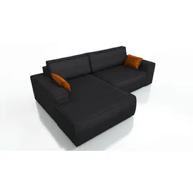 mebloland Ecksofa TOR mit Schlaffunktion. Farbe: Black. - Schwarz