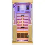 Dewello® Infrarotkabine Infrarotsauna KINGSTON 90cm x 90cm inkl. 3 Vollspektrumstrahler, 4 Karbonstrahler, Farblicht,LED