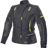 BÜSE Jana Damen Motorrad Textiljacke wasserdicht - Schwarz/Dunkelgrau/Neon-Gelb - 38