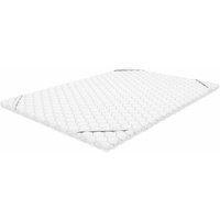 Crownmiller Microfaser Topperersatzbezug, Topperbezug 180x200 cm für Topper von 5-8cm, 60°C waschbar, 4-seitiger Reißverschluss White