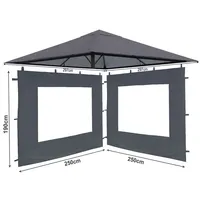 Quick Star Ersatzdach und 2 Seitenteile für Pavillon 3x3 m Grau