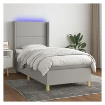 vidaXL Boxspringbett 100 x 200 cm Hellgrau