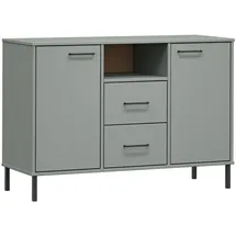 vidaXL Sideboard OSLO mit Metallbeinen Grau 113x40x77 cm Massivholz