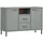 vidaXL Sideboard OSLO mit Metallbeinen Grau 113x40x77 cm Massivholz