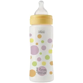 Chicco Perfect Easy Fast Flow-Flasche, mit Physio-Sauger aus weichem Silikon und Soft Sense-Finish, Anti-Kolik, reduziert Aufstoßen und Reizbarkeit, 330 ml Kunststoffflasche, ab 4 Monaten, Mädchen