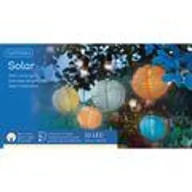 Lumineo LED Solar Lichterkette 4,5m Nylon 450 cm Bunt / Warmweiß