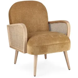 Sessel Dalida aus Stoff, Senf