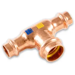 Kupfer Press Kombifitting T-Stück Mittelabgang erweitert, verschiedene Größen (Ausführung: 22 - 28 - 22 mm)