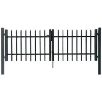 Floraworld Dekor-Doppeltor Porto zum Einbetonieren 300 cm x 100 cm Anthrazit