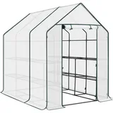 Woltu Foliengewächshaus 143 x 215 x 195 cm weiß