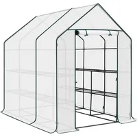 Woltu Foliengewächshaus 143 x 215 x 195 cm weiß