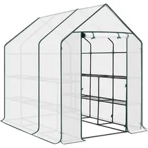 Woltu Foliengewächshaus 143 x 215 x 195 cm weiß