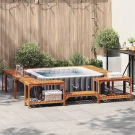 vidaXL Quadratische Outdoor Hot Tub Umrandung braun 250 x 250 cm