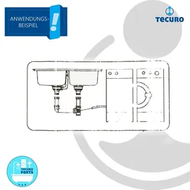 tecuro Ablaufverbindung mit Höhenausgleich für Doppel-Spülbecken -