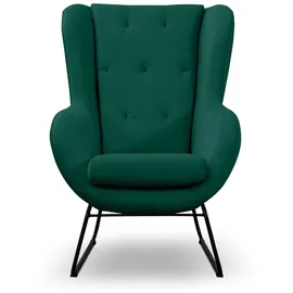 Fun Möbel Sessel Artemis Stoff Kronos 70 x 80 x 90 cm Grün mit Kissen