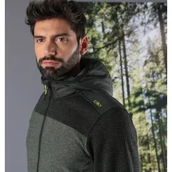 CMP Herren Knit Tech Fleecejacke mit Kapuze, Gr. 52