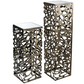 Casablanca modernes Design Casablanca Säule Ellis aus Glas und Metall - bronzefarben - antikfinish - matt - satiniert - Höhe 70cm x Breite 27cm - Dekosäule