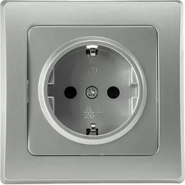 ChiliTec Schuko-Steckdose Unterputz Silber Grau 1 St.