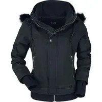 Black Premium by EMP Damen schwarze Winterjacke mit Fell-Kapuze 5XL - 5XL