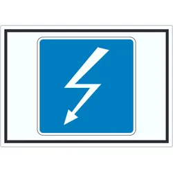 Hochspannungsleitung Kreuzt Symbol Aufkleber A5 (148x210mm)