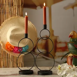 Stabkerzenhalter - Kerzenständer - 2 u. 3 Ringe - Eisen - unterschiedliche Höhen...