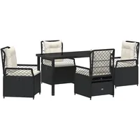 vidaXL Garten Essgruppe 5 pcs Schwarz Poly-Rattan