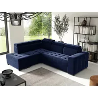 Fun Möbel Ecksofa Schlafsofa Sofa CESENA Stoff Salvador Dunkelblau