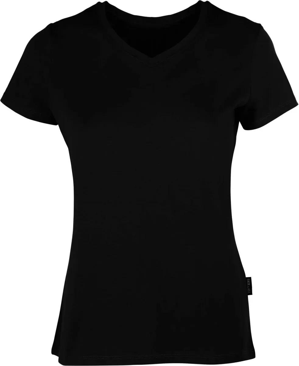 HRM Damen T-Shirt 'Luxus V-Ausschnitt' 202 black XXL
