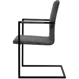 vidaXL Freischwinger 2 Stk. Grau Kunstleder