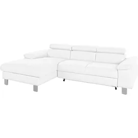 Cotta Ecksofa Komaris, Ecksofa, wahlweise mit RGB-LED-Beleuchtung und Bettfunktion/Bettkasten, weiß