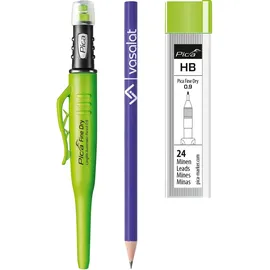 vasalat Tieflochmarker Fine-Dry 0,9mm (7070) + 24 Ersatz-Graphitminen HB