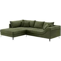Mr. Couch Ecksofa "Portofino, L-Form", grün (memphis 12 grün), B:317cm H:98cm T:228cm, Memphis (Grundgewebe - 100% Polyester; Nutzschicht- 90% Polyester / 10% Polyamide), Sofas, Ecksofa, Mit Kaltschaumpolsterung, bis 140 kg belastbar