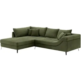 Mr. Couch Ecksofa "Portofino, L-Form", grün (memphis 12 grün), B:317cm H:98cm T:228cm, Memphis (Grundgewebe - 100% Polyester; Nutzschicht- 90% Polyester / 10% Polyamide), Sofas, Ecksofa, Mit Kaltschaumpolsterung, bis 140 kg belastbar