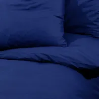 VidaXL Bettwäsche-Set Marineblau 260x220 cm Leichte Mikrofaser