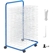 Vevor Kunst-Trockenständer mit 25 herausnehmbaren Regalen (584 x 400 mm) Trockenständer mit feststellbaren Rädern, Metallgestell für Kunstwerke in Klassenzimmern