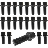 20 Radschrauben Radbolzen schwarz Kugelbund R14 M14x1,5 40mm (schwarz, 60 mm (R14))