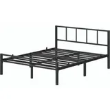 Metallbett 140 x 200 cm, stabiler Bettrahmen mit Kopfteil und Lattenrost, Bettgestell