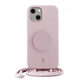 PopSockets PopGrip Case iPhone 14 Plus Rose Breath, kabelloses Laden, längenverstellbare Kord